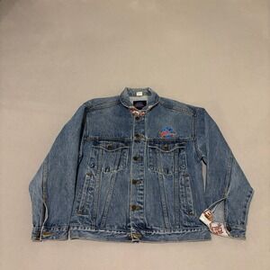 Vintage 90s Planet Hollywood Maui Denim Jacket Mens Small Blue Embroidered Logo